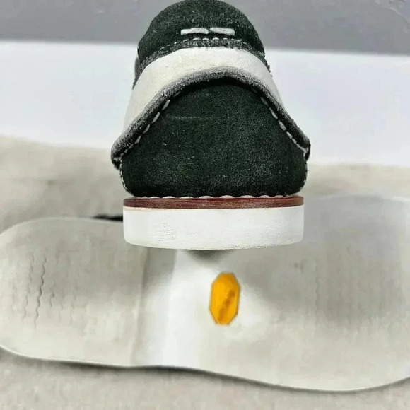 ERNEST HEMINGWAY Boat Dock Casual Shoe Green White Leather Suede Men Size 9 - Picture 8 of 14